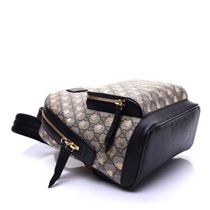 Gucci GG Supreme Monogram Bees Print Small Day Backpack Beige Oro Black 3 of 13
