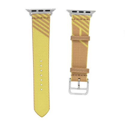 Hermes Nylon Weave 41mm H Vibration Jumping Watch Single Tour Band Kraft Lime 1 of 4