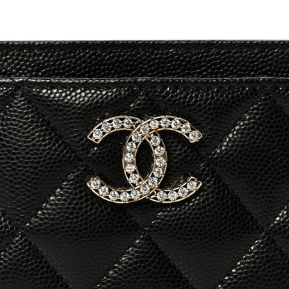 Chanel Caviar Quilted Crystal Card Holder Black 9 of 10