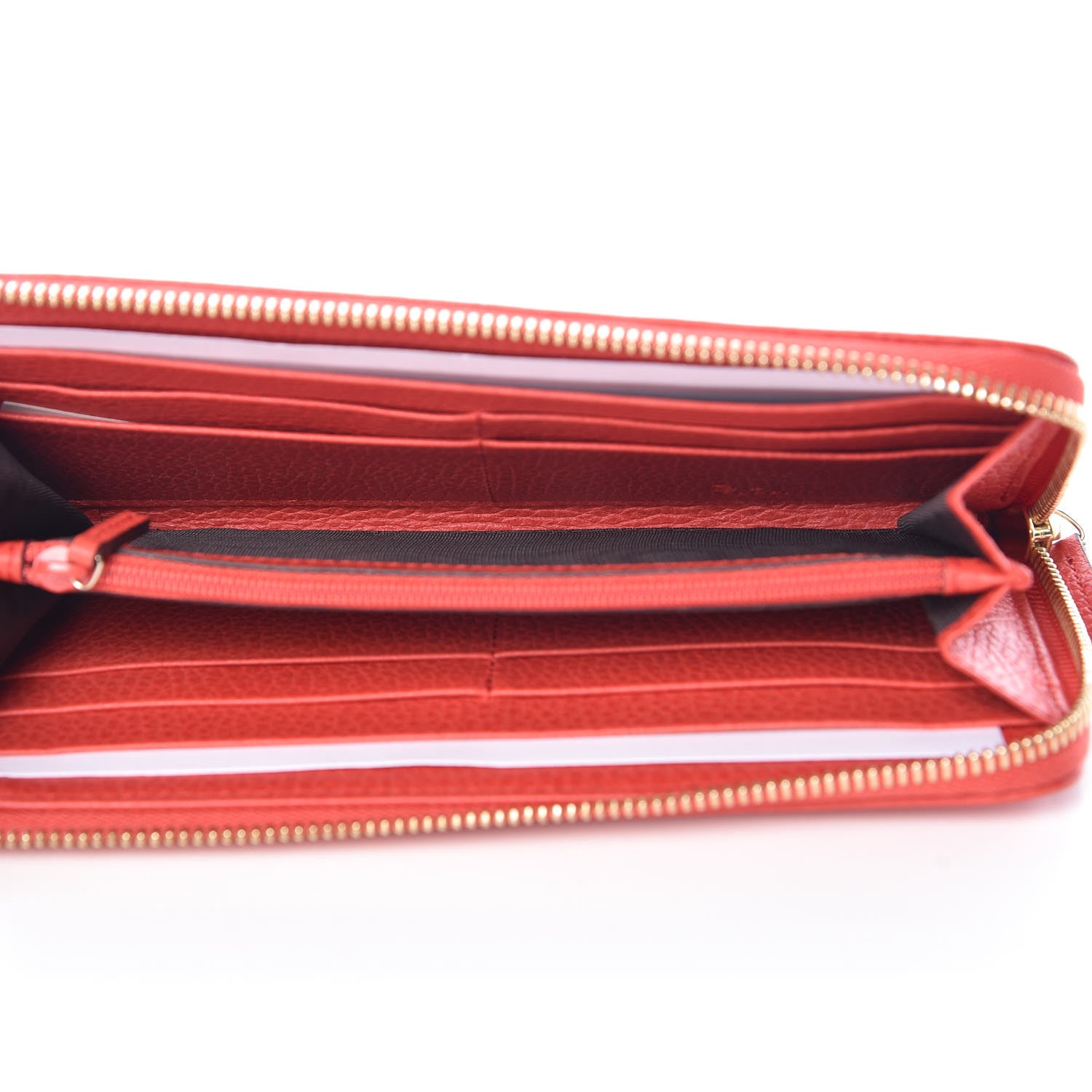 Gucci Pebbled Calfskin Donna Long Wallet Red 4 of 8