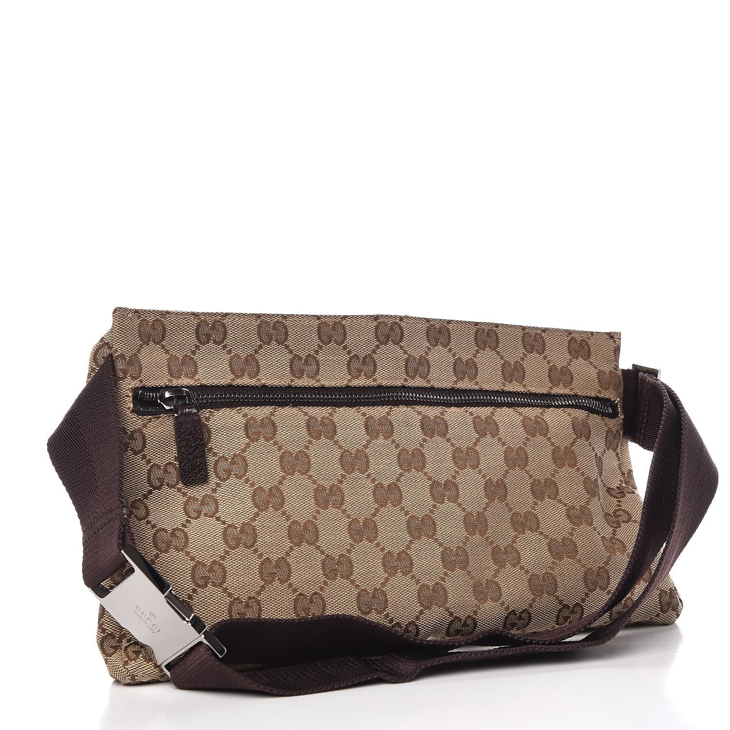 Gucci GG Monogram Double Pocket Belt Bag Dark Brown 3 of 8