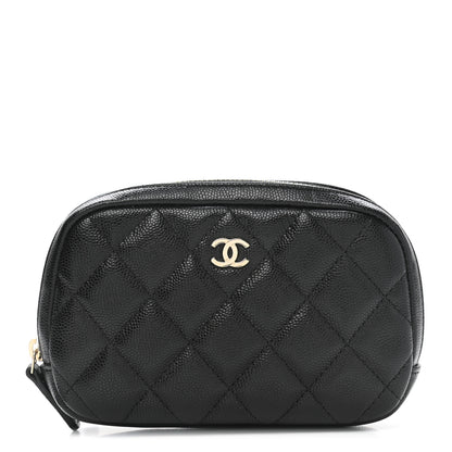 Chanel Caviar Quilted Small Curvy Pouch Cosmetic Case Black 1 of 7