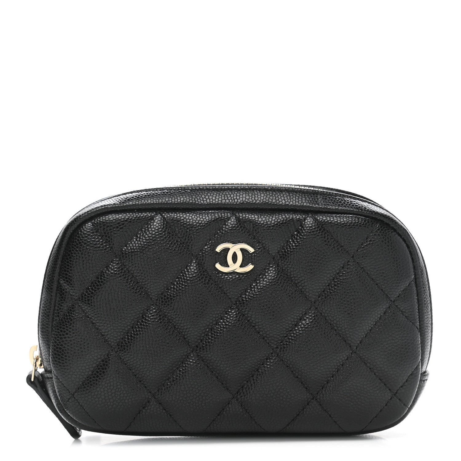 Chanel Caviar Quilted Small Curvy Pouch Cosmetic Case Black 1 of 7