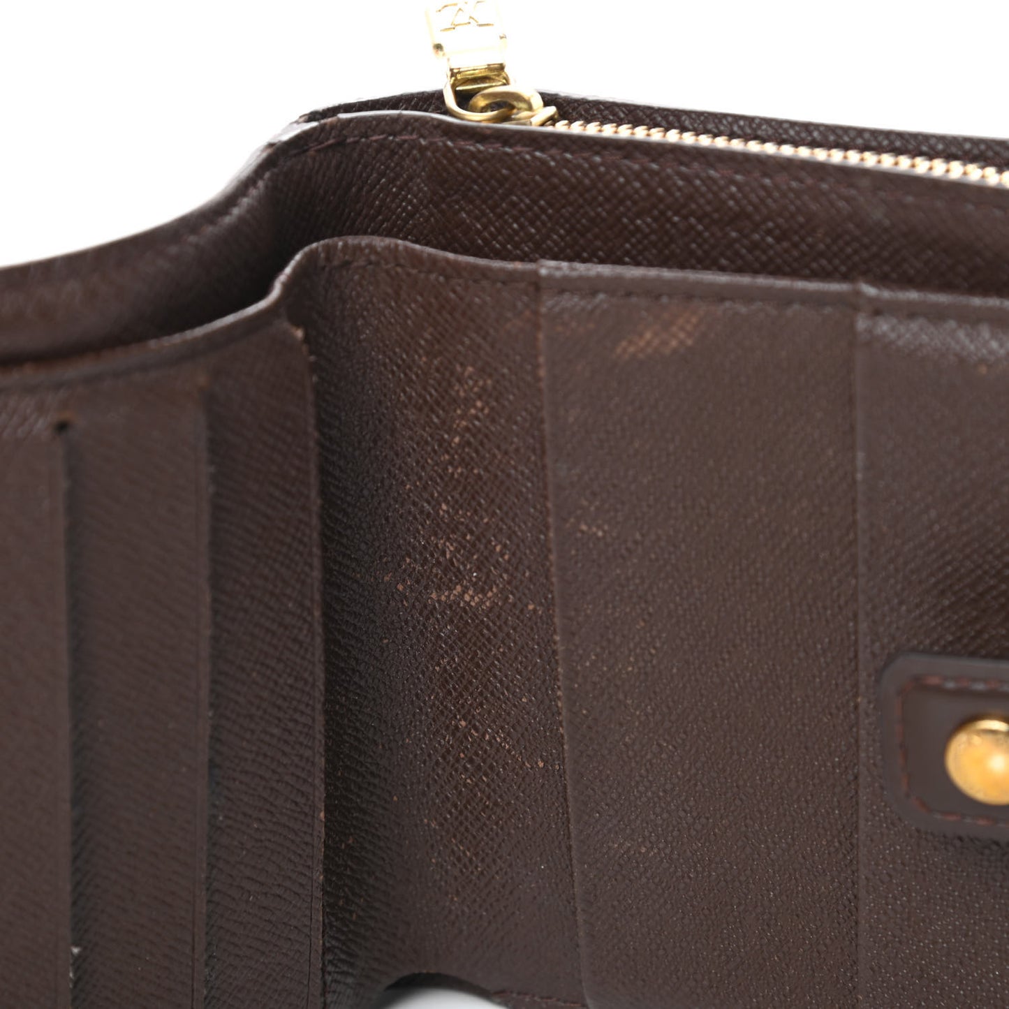 Damier Ebene Zippe Zipped Compact Wallet