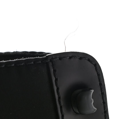 Prada Spazzolato Rois Re-Nylon Metal Triangle Logo Mens Monolith Pouch Pocket 60mm Combat Boots 7 Black 13 of 14