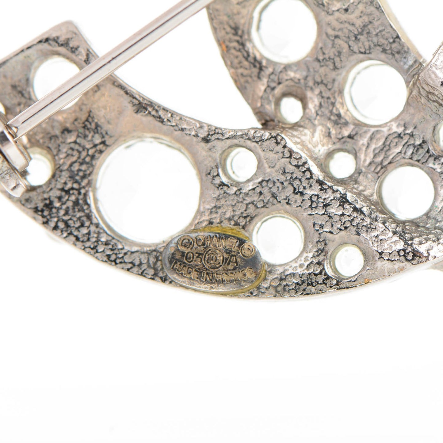 Crystal Large CC Brooch Silver