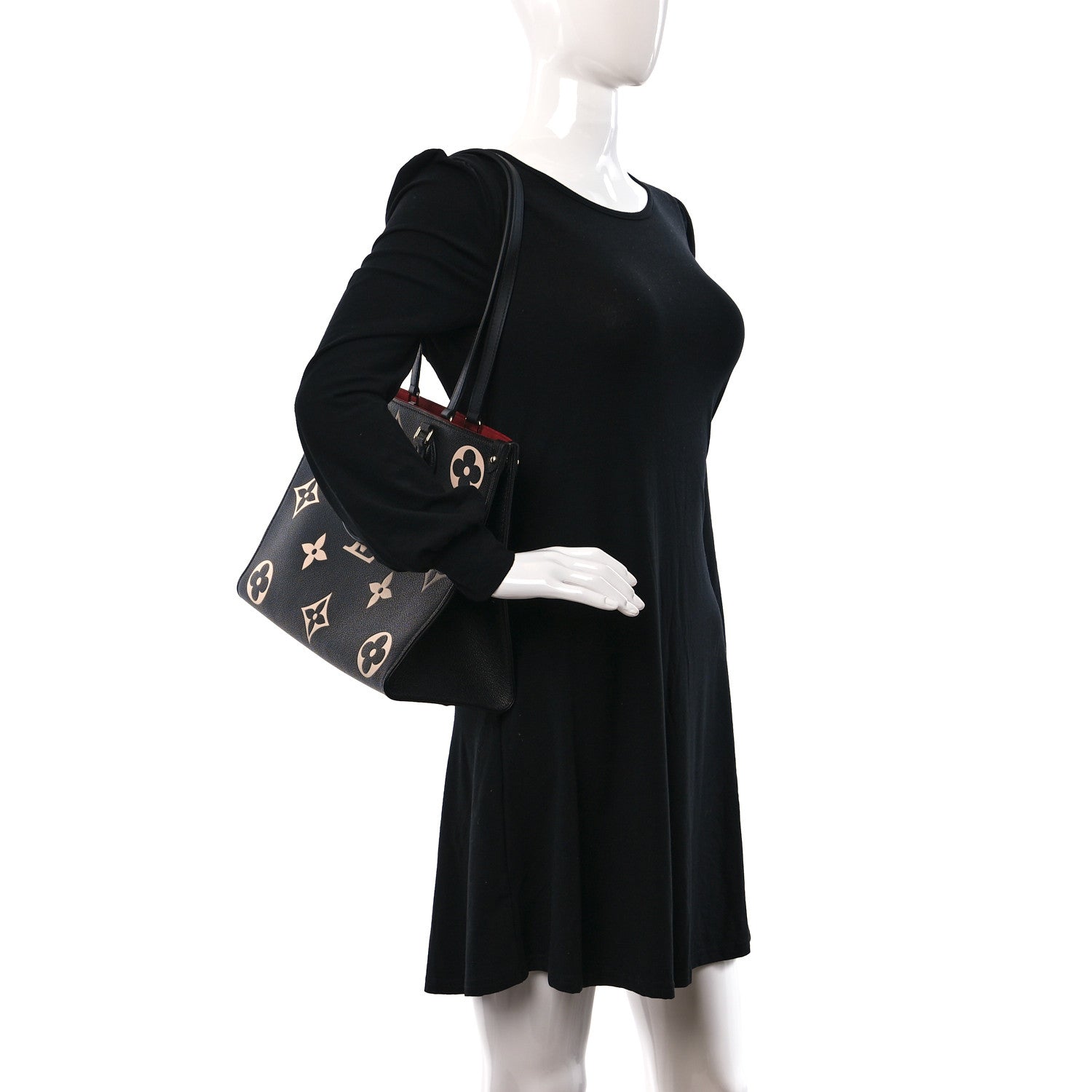 Louis Vuitton Empreinte Monogram Giant Onthego MM Black Beige 2 of 8