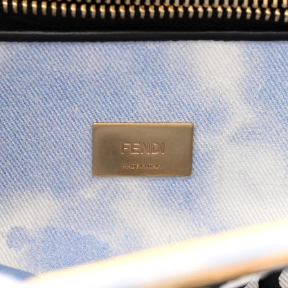 Fendi X JOSHUA VIDES Canvas Calfskin Flower Clouds Embroidered Medium Peekaboo Iconic Satchel California Sky 7 of 12