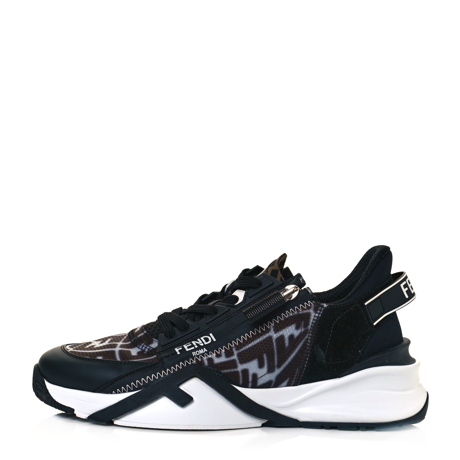 Fendi X SARAH COLEMAN Nylon Lycra FF Vertigo Fendi Flow Low Top Sneakers 40 Black 1 of 9