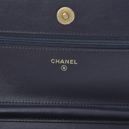 Chanel Tweed Quilted CC Wallet On Chain WOC Purple 5 of 13