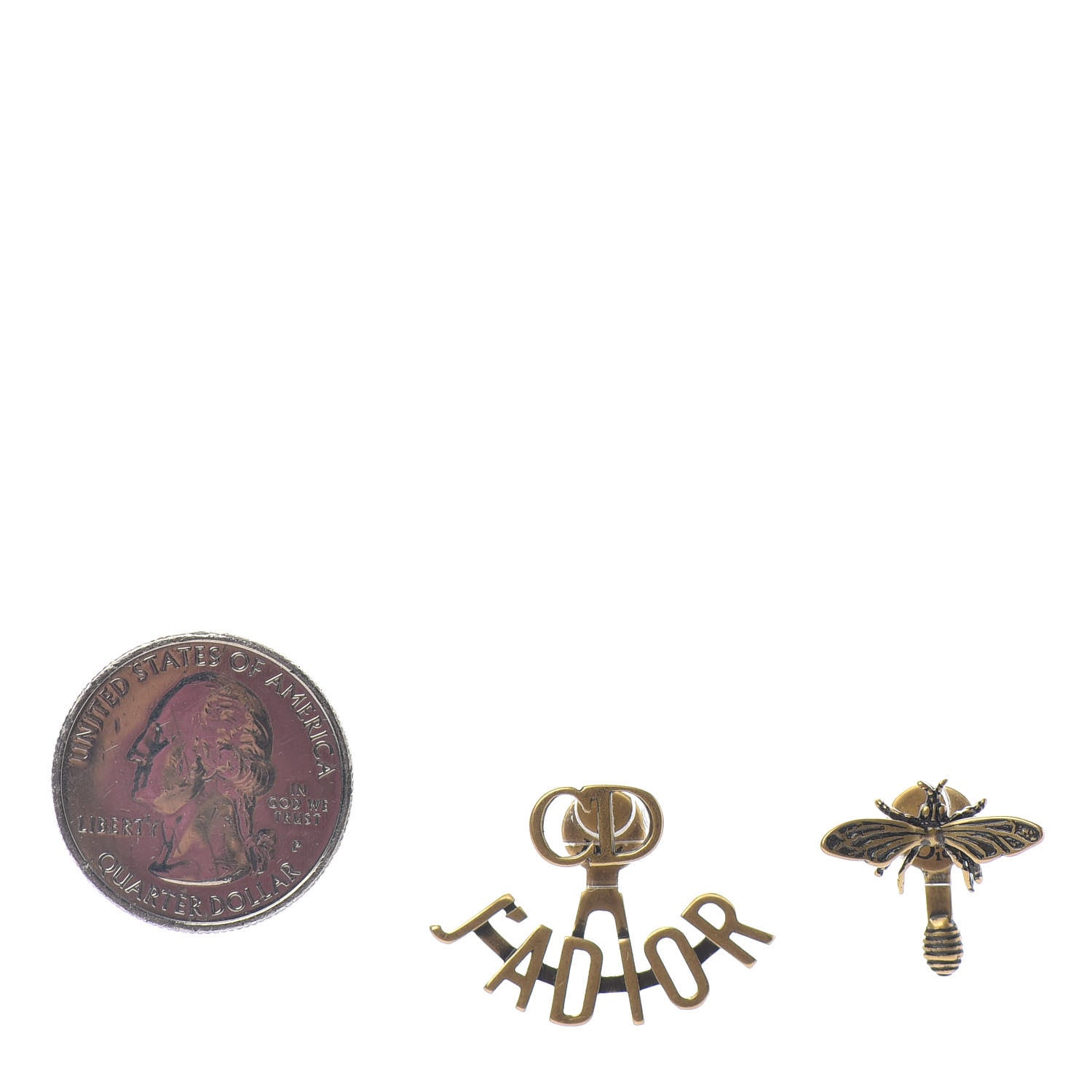 Christian Dior Metal J'Adior Earrings Aged Gold 2 of 3