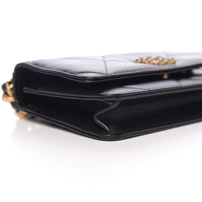 Chanel Goatskin Quilted 19 Wallet On Chain WOC Black 8 of 11