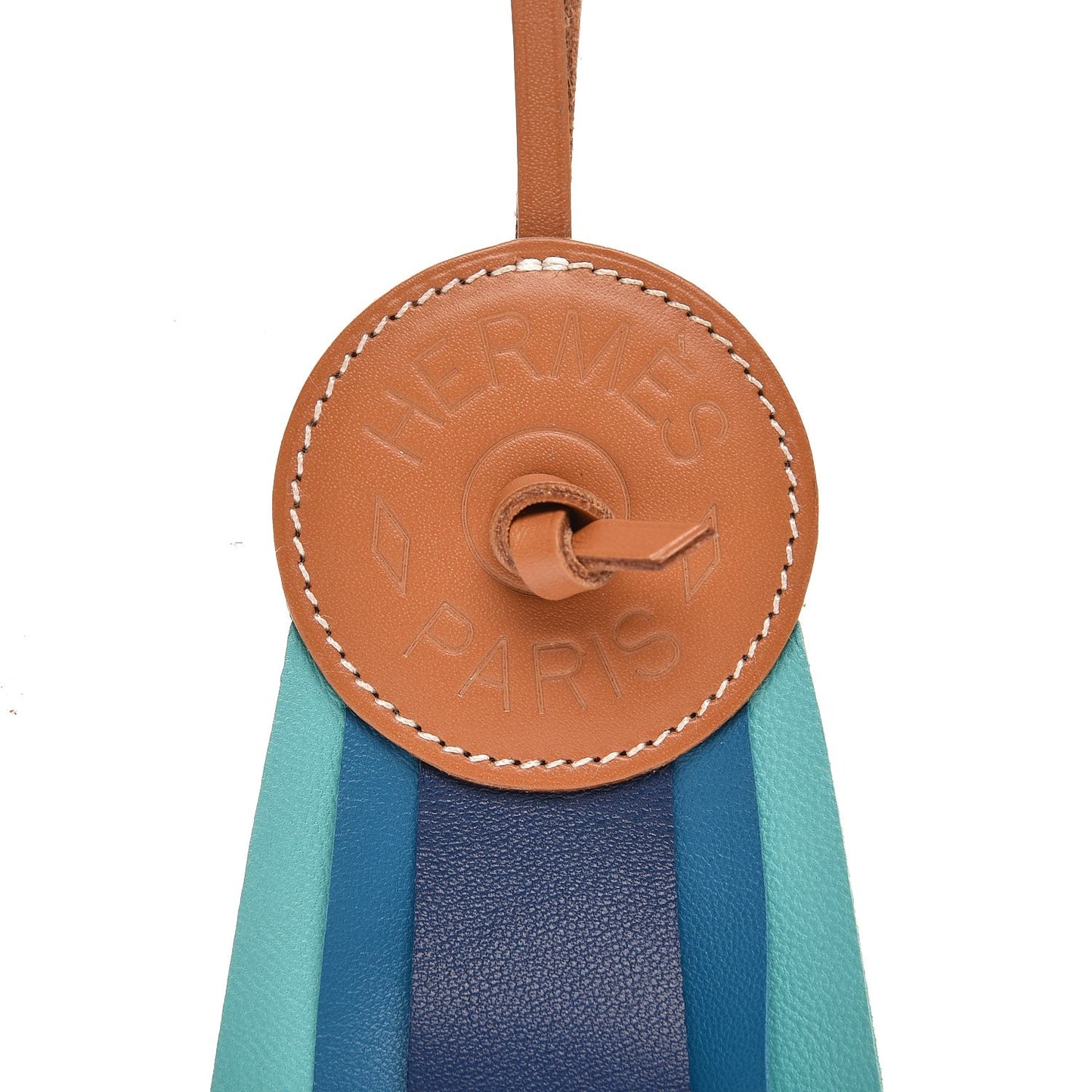 Hunter Cowhide Milo Lambskin Paddock Flot Bag Charm Bleu de Malte Bleu Izmir Lagon