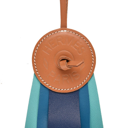 Hermes Hunter Cowhide Milo Lambskin Paddock Flot Bag Charm Bleu de Malte Bleu Izmir Lagon 3 of 5