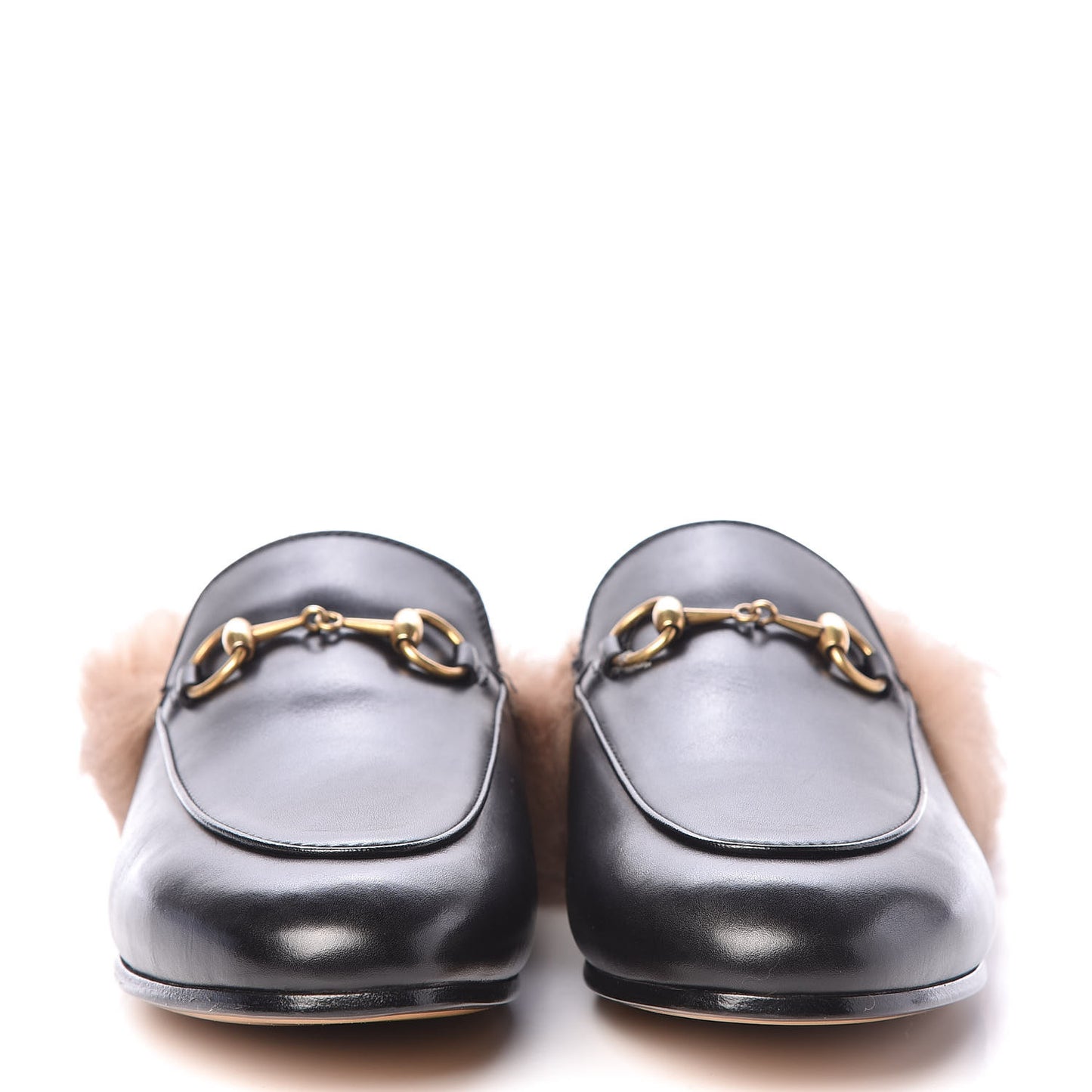 Calfskin Fur Womens Princetown Slippers 37 Black