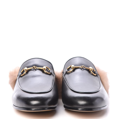 Gucci Calfskin Fur Womens Princetown Slippers 37 Black 2 of 8