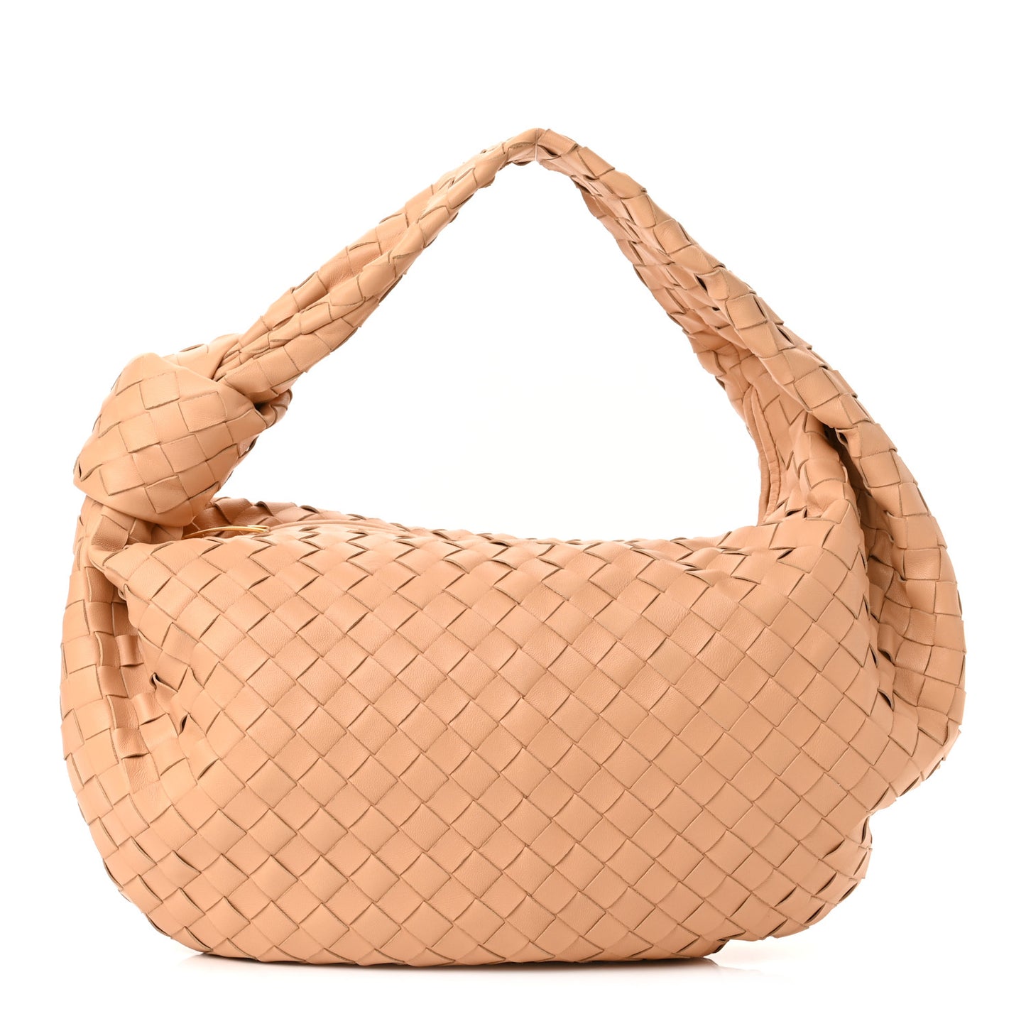 Nappa Intrecciato Small Jodie Hobo Almond