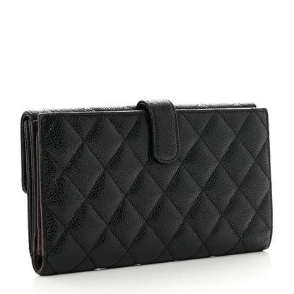 Chanel Caviar Quilted Long Flap Wallet Black 3 of 10