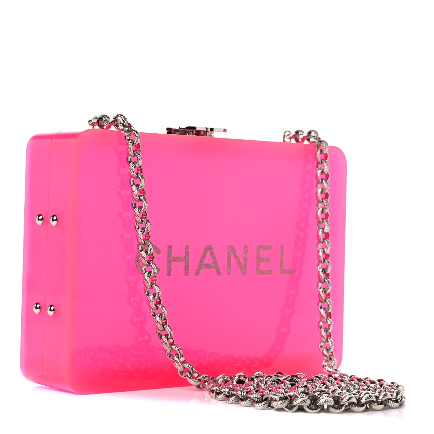Plexiglass Strass Motherboard Minaudiere Clutch Pink
