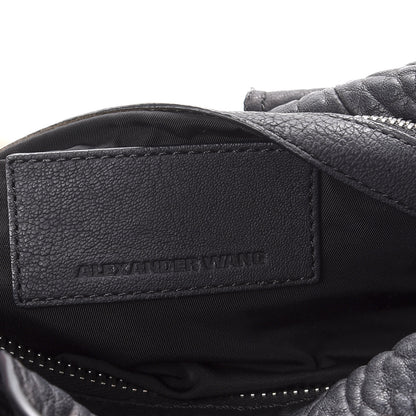 Alexander Wang Pebbled Lambskin Inside Out Rocco Black Clear Resin Hardware 7 of 10