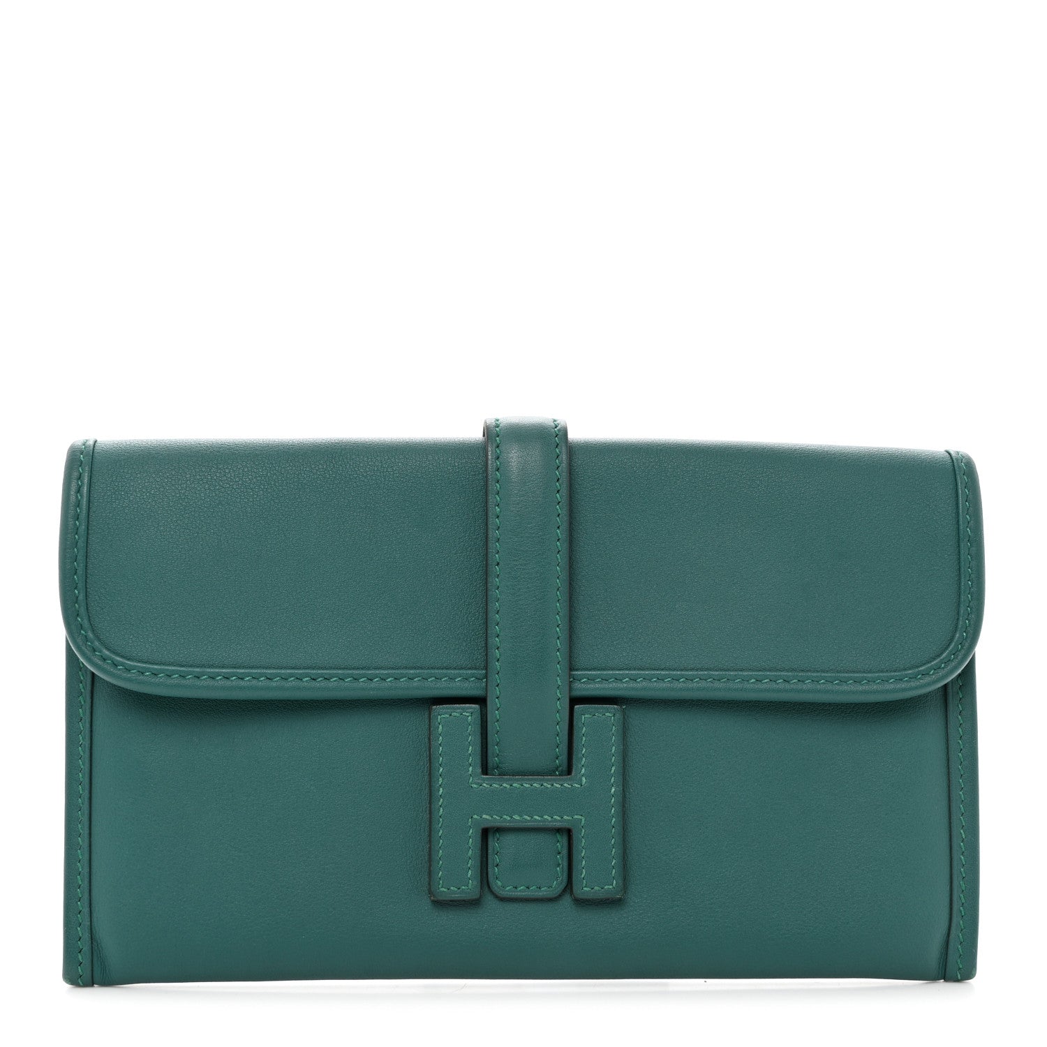 Hermes Swift Verso Jige Duo Clutch Vert Vertigo Bleu Zanzibar 1 of 9