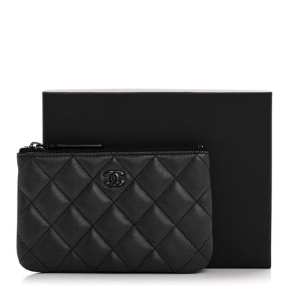 Chanel Iridescent Lambskin Quilted Cosmetic Case So Black 8 of 8