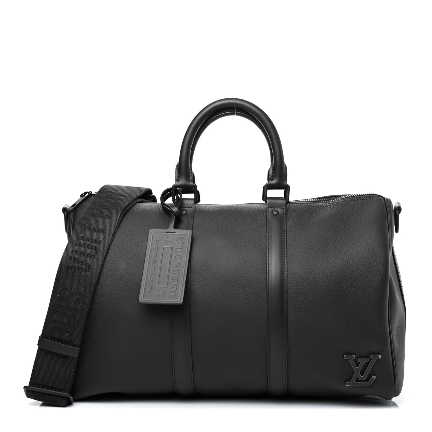 Grained Calfskin Aerogram Keepall Bandouliere 40 Black