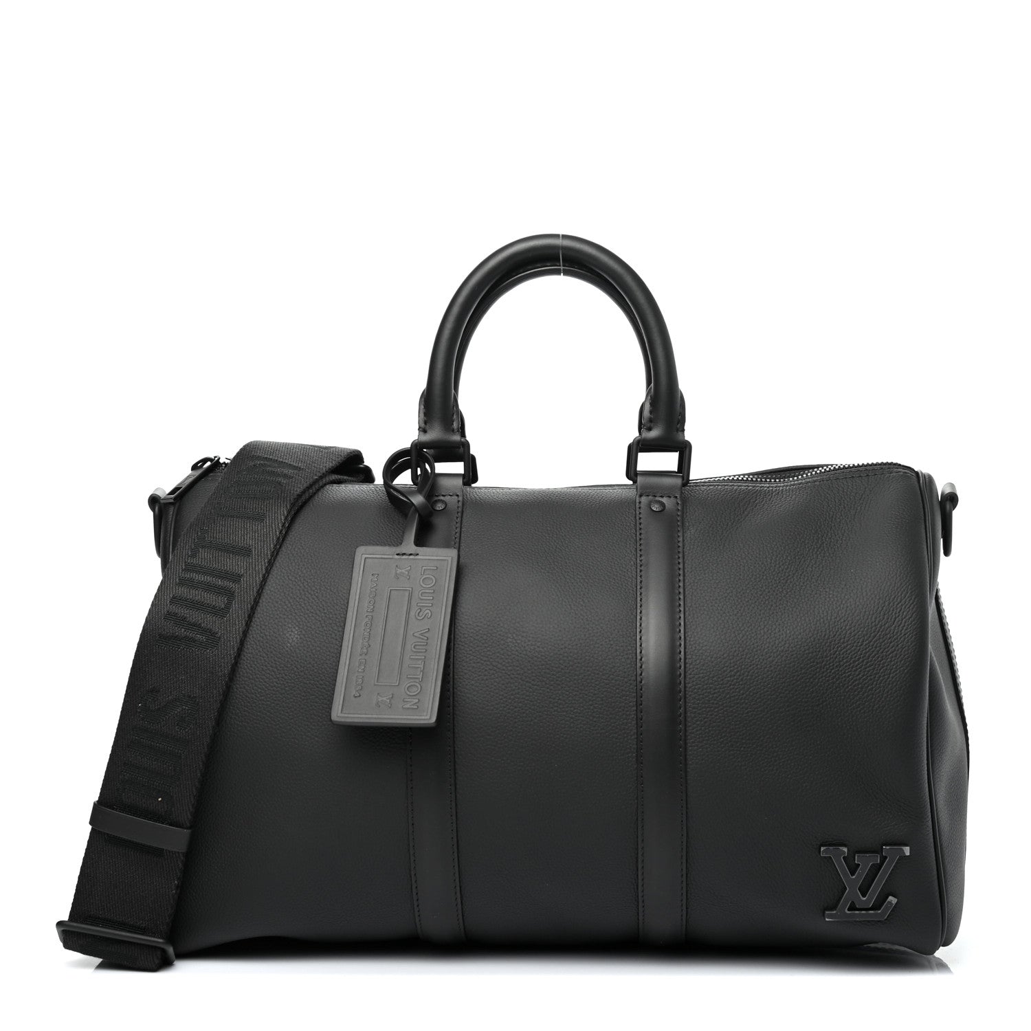 Louis Vuitton Grained Calfskin Aerogram Keepall Bandouliere 40 Black 1 of 4