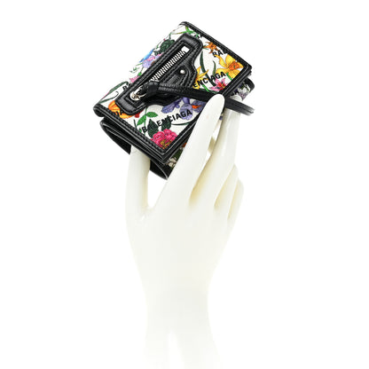 Balenciaga X GUCCI Canvas Azalea Calfskin Flora Logo Print Neo Classic Wallet White Multicolor Black 2 of 12