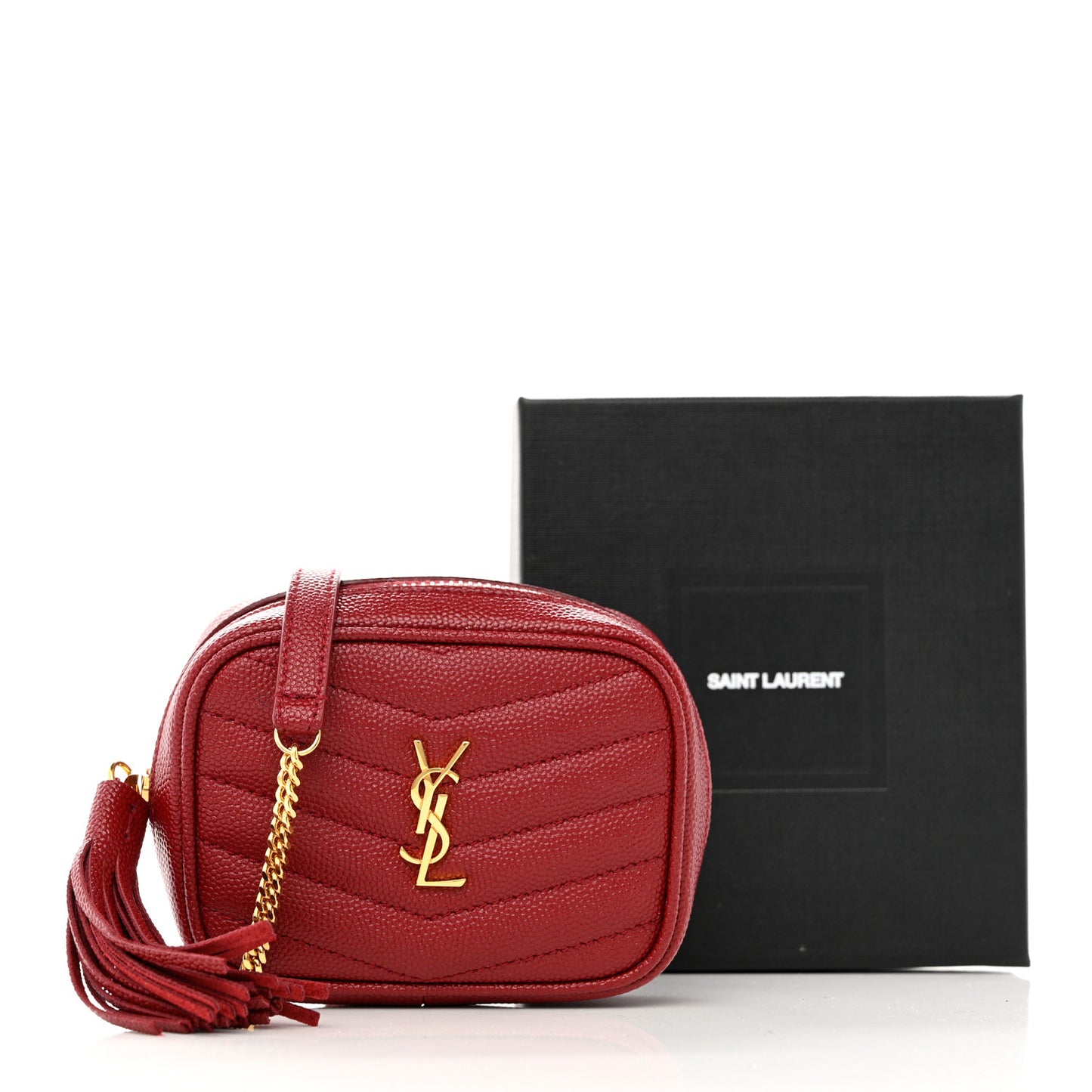 Grain De Poudre Matelasse Monogram Baby Lou Camera Bag Eros Red