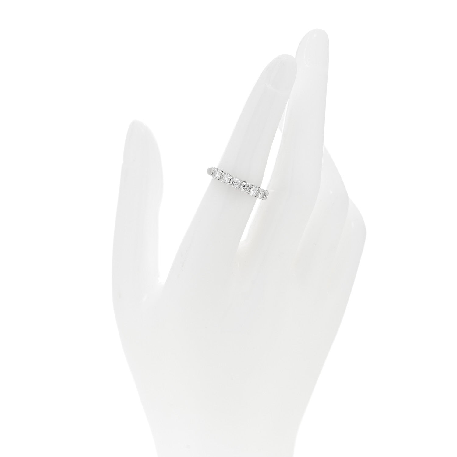 Tiffany Platinum Diamond 3.5mm Forever Half Circle Band Ring 51 5.75 2 of 6