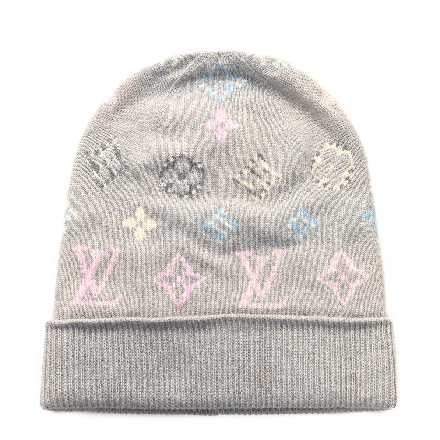 Wool Bonnet Pop Monogram Hat Grey