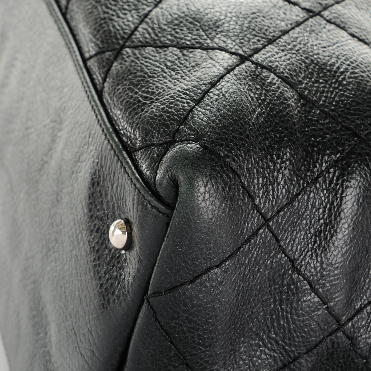 Glazed Calfskin Large On The Road Tote Black