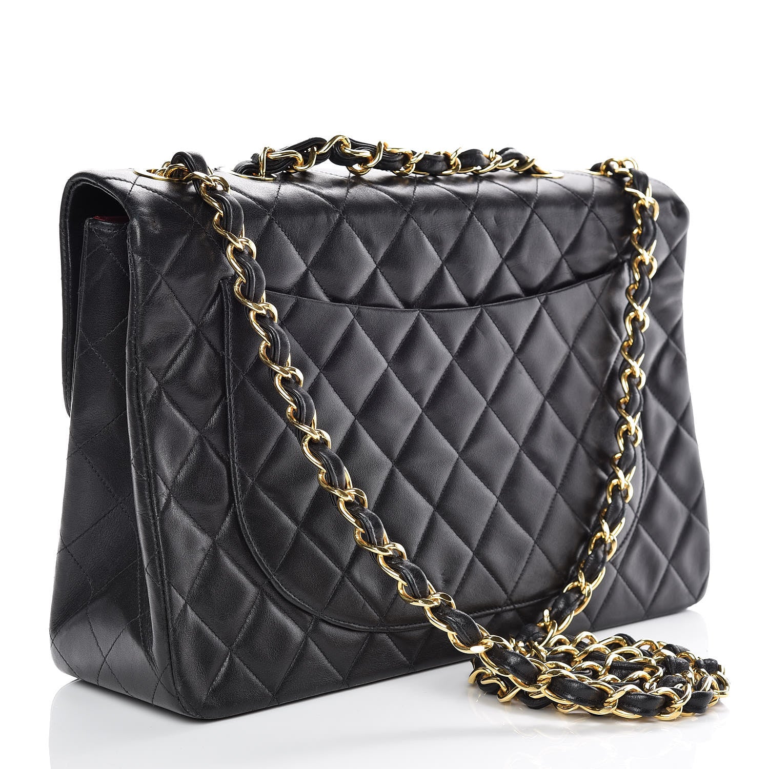 Chanel Lambskin Quilted XL Jumbo Single Flap Black 3 of 19