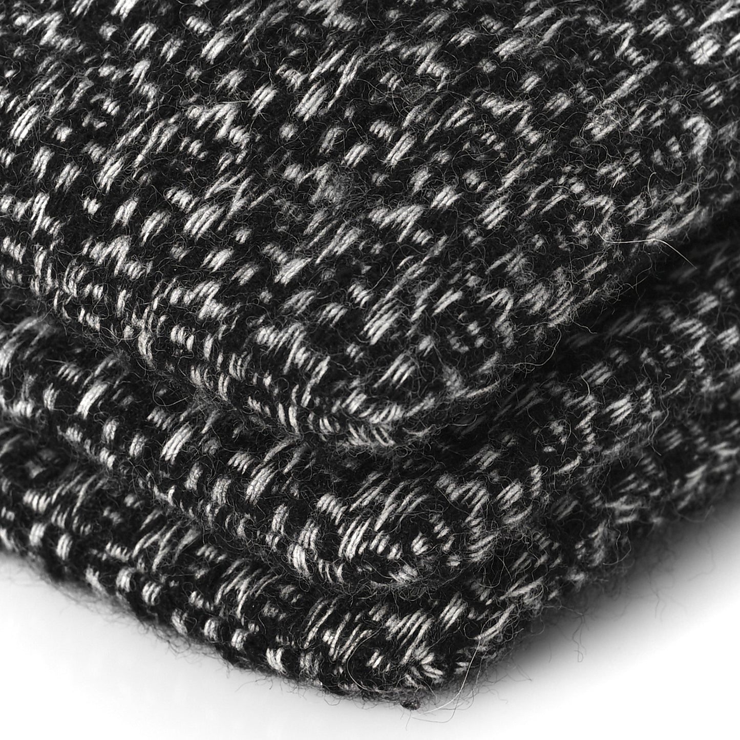 Sequin Tweed Icons Large Accordion 3 Flap Black