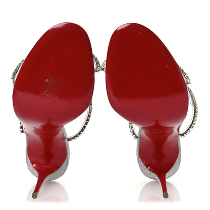 Christian Louboutin PVC Crystal Just Queen 100 Sandals 40 Silver 7 of 11