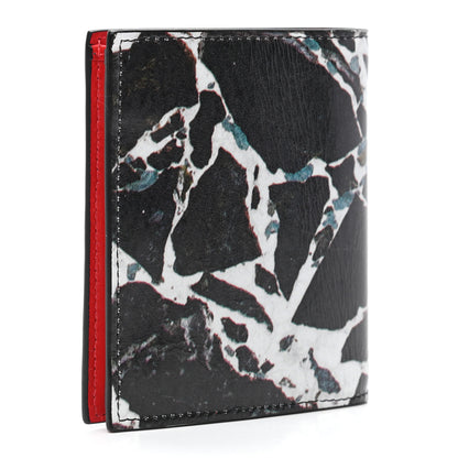 Christian Louboutin Calfskin Marble Print Spiked Bi-Fold Wallet Black 3 of 8