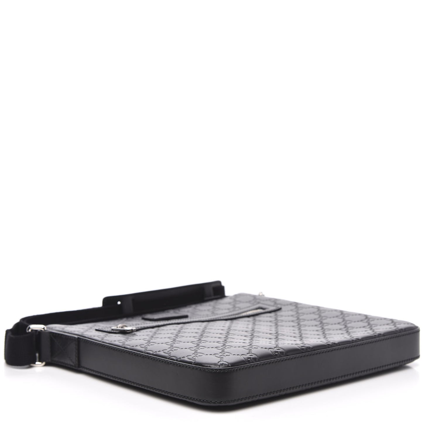 Guccissima Signature Medium Flat Messenger Bag Black