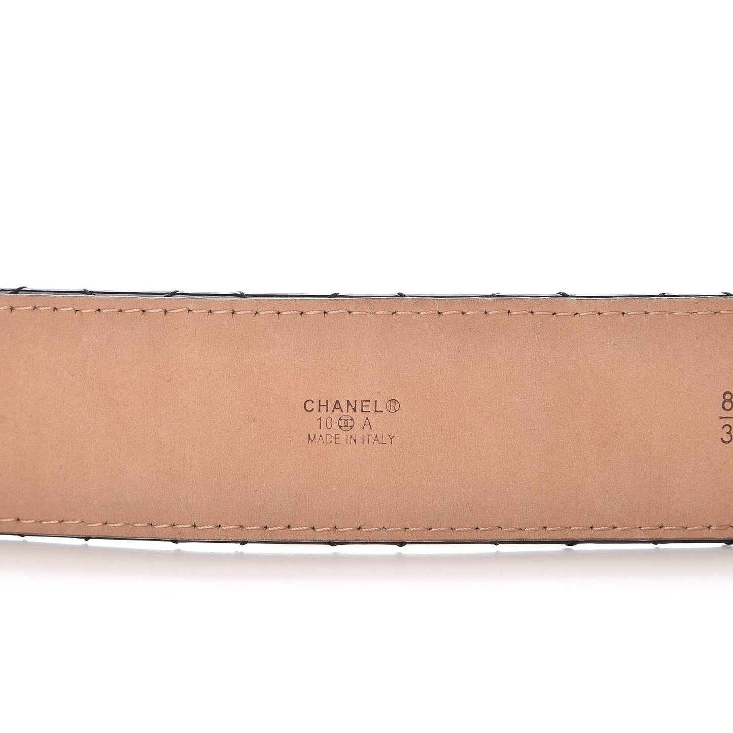 Patent Quilted CC Logo Wide Belt 85 34 Black