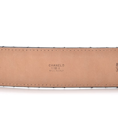 Chanel Patent Quilted CC Logo Wide Belt 85 34 Black 6 of 8