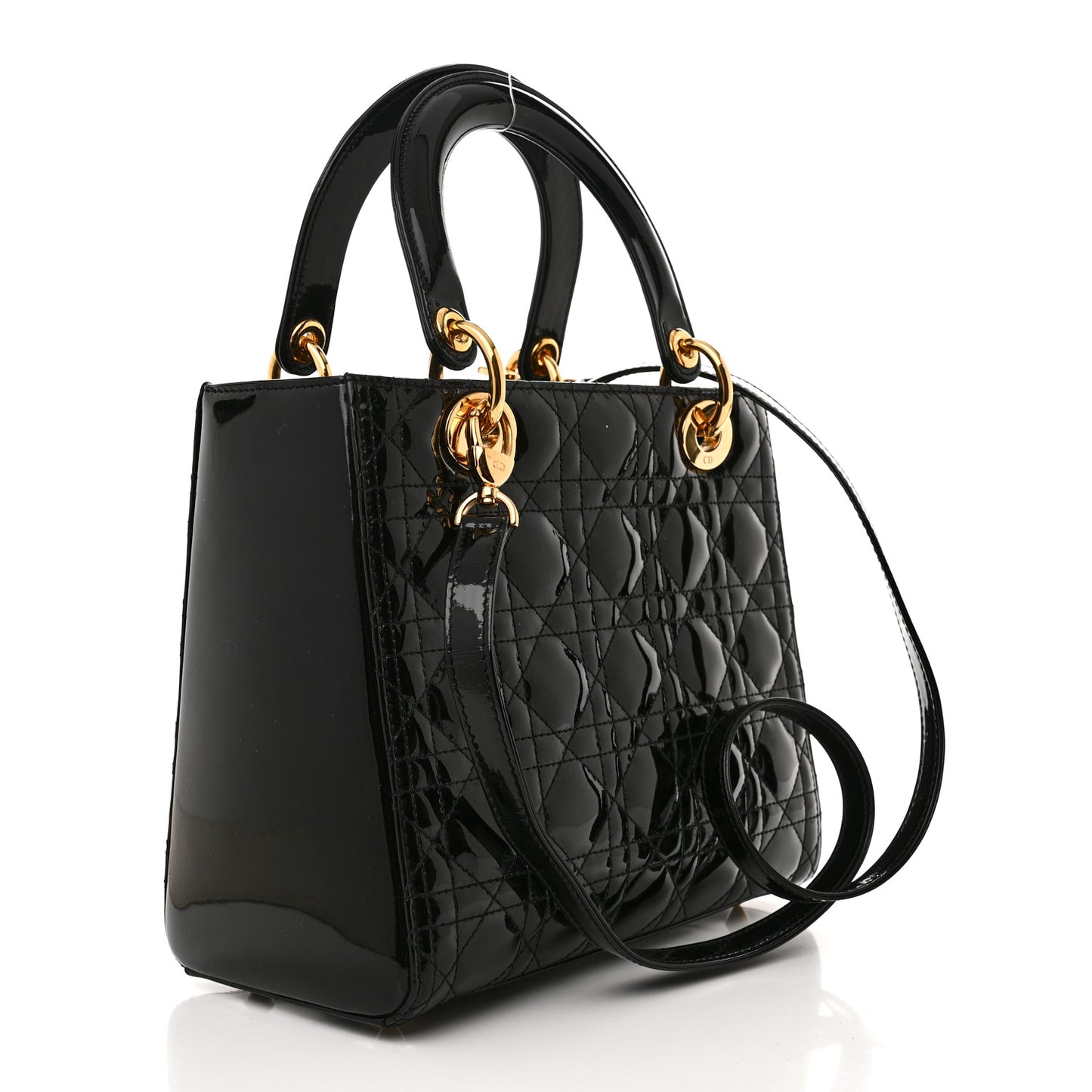 Patent Cannage Medium Lady Dior Black