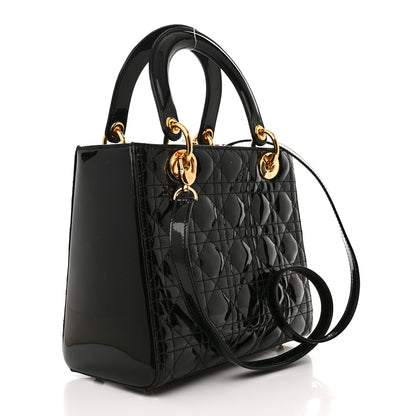 Christian Dior Patent Cannage Medium Lady Dior Black 3 of 11
