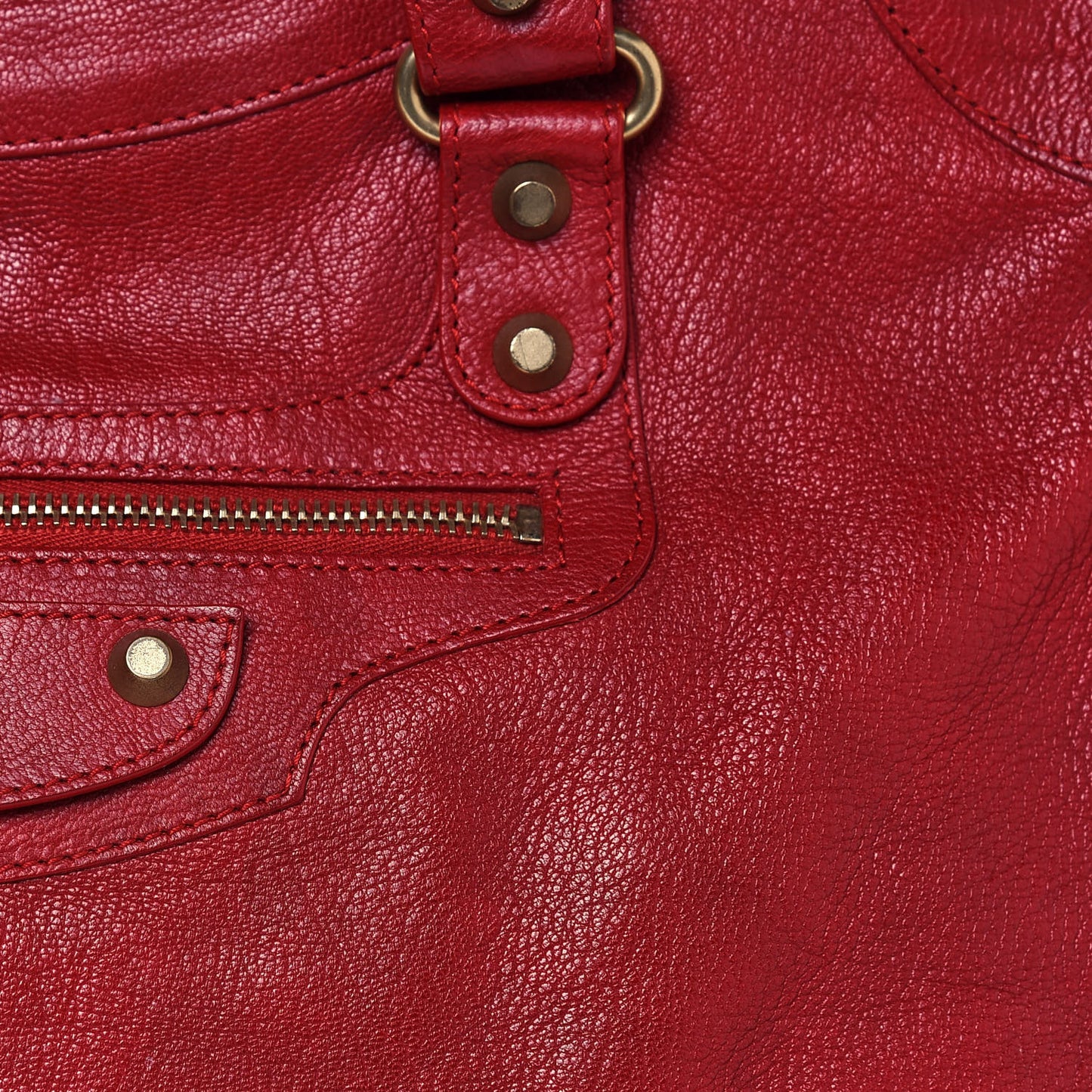 Sugar Goatskin Classic Gold Hardware City Rouge Rouge Coquelicot