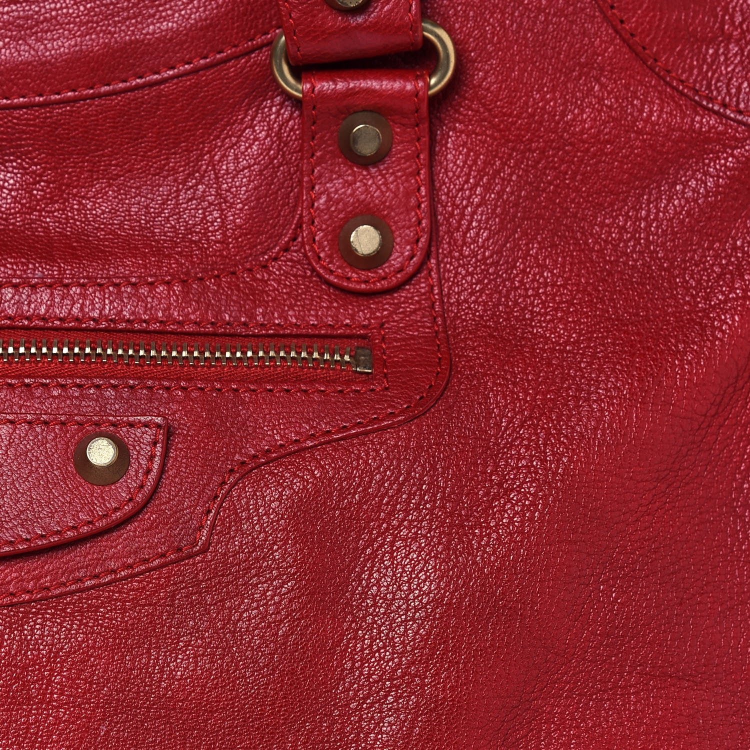 Balenciaga Sugar Goatskin Classic Gold Hardware City Rouge Rouge Coquelicot 8 of 16