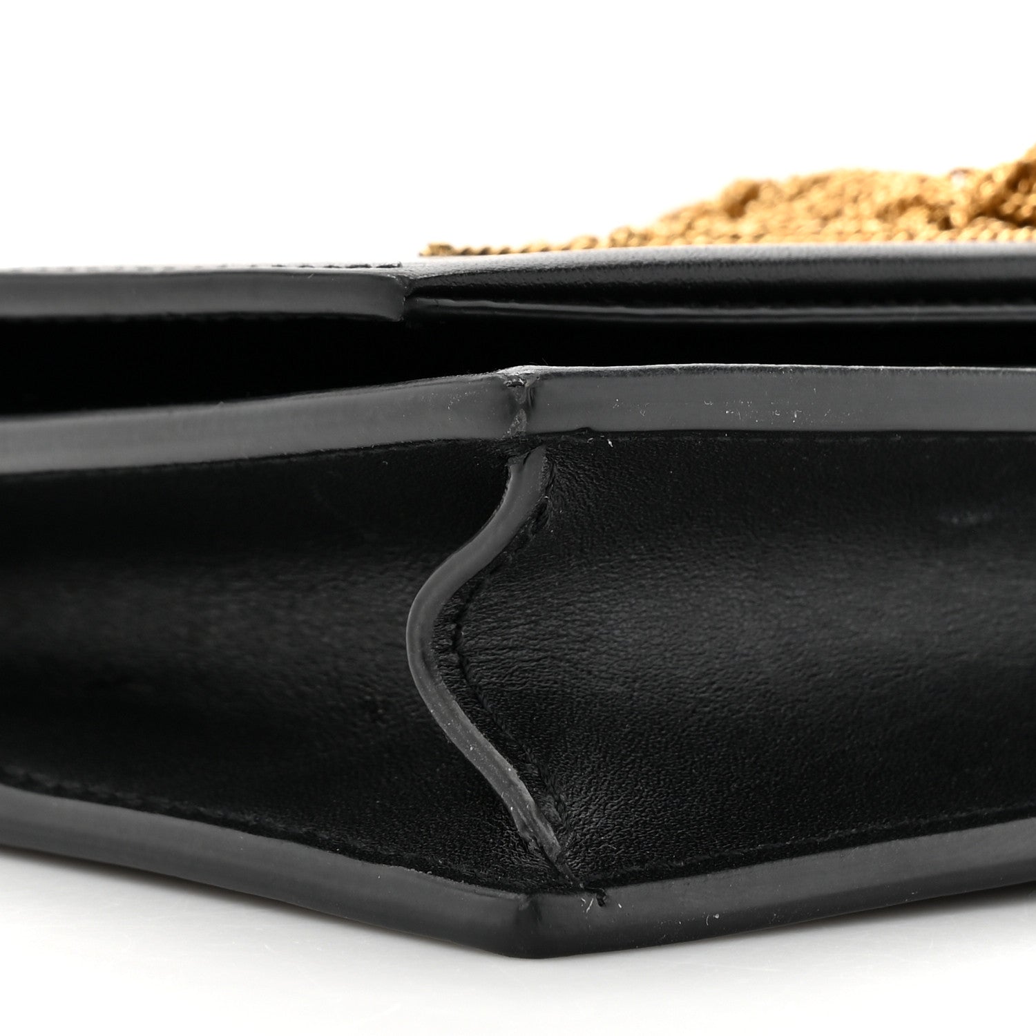 Saint Laurent Smooth Calfskin Classic Monogram Kate Tassel Chain Wallet Black 9 of 16