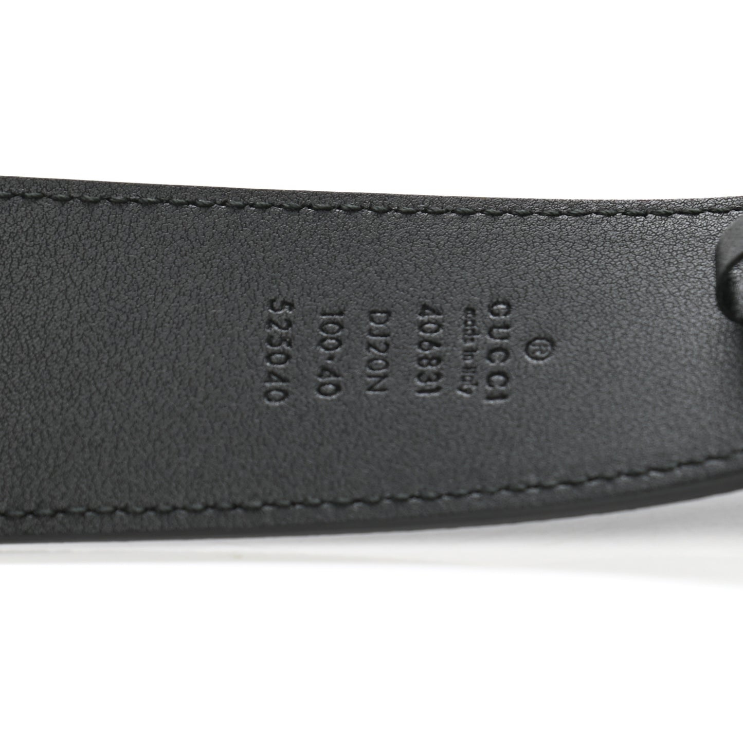 Textured Dollar Calfskin Nickel Double G 40mm Belt 100 40 Black