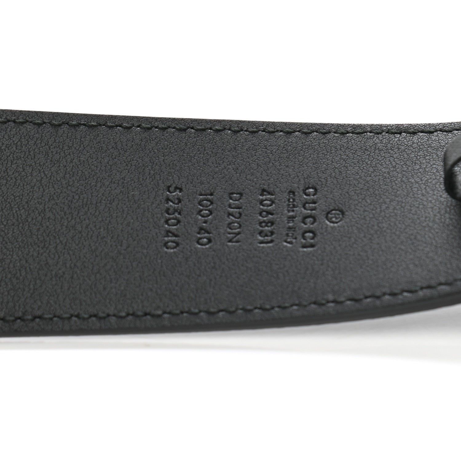 Gucci Textured Dollar Calfskin Nickel Double G 40mm Belt 100 40 Black 3 of 7