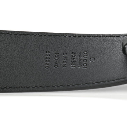 Gucci Textured Dollar Calfskin Nickel Double G 40mm Belt 100 40 Black 3 of 7
