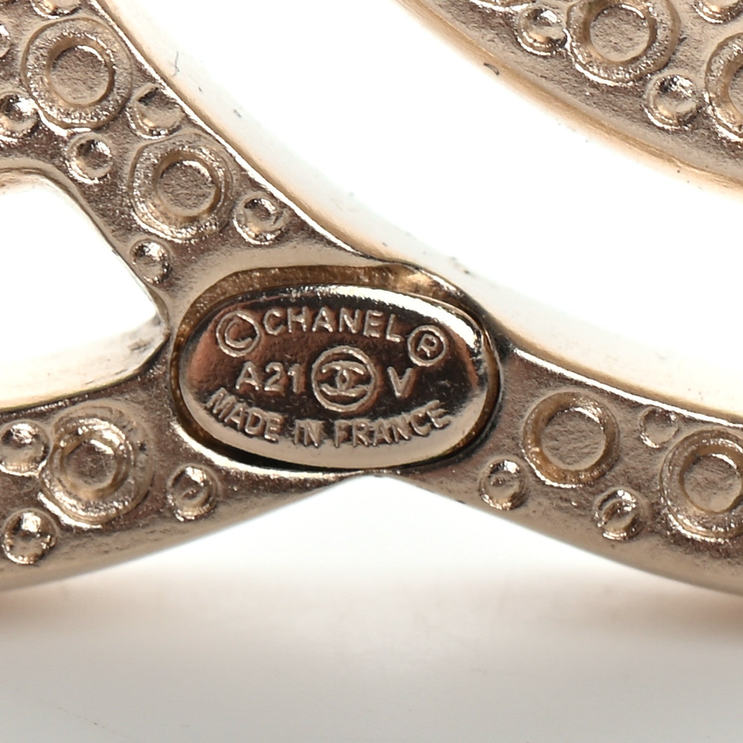 Chanel Crystal CC Brooch Light Gold 4 of 4