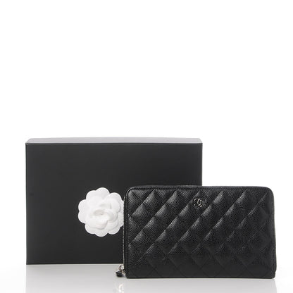 Chanel Caviar Quilted Large Zip Around Organizer Wallet Black 10 of 10